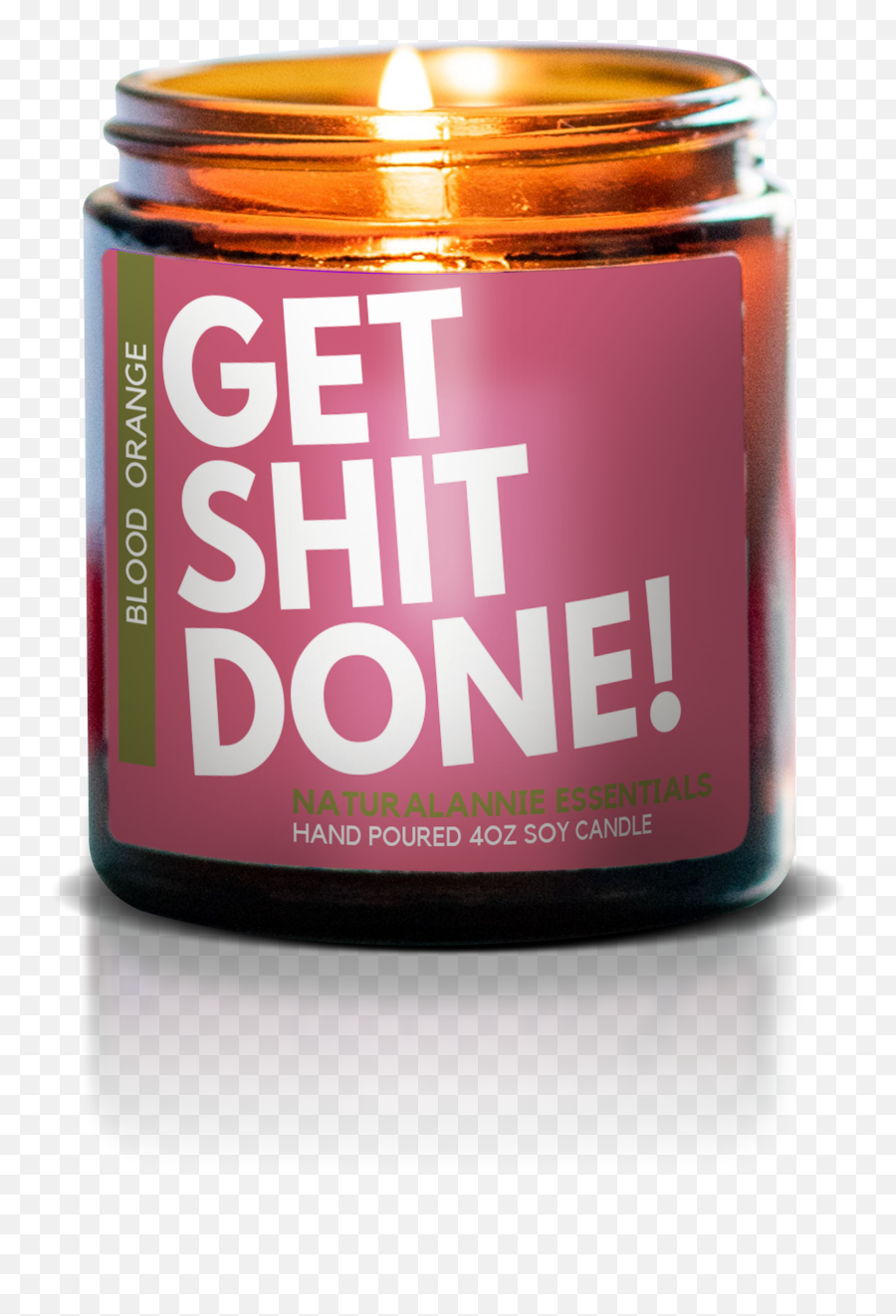 Get Shit Done Blood Orange Scented Soy Candle - Naturalannie Blood Orange Candle Png,Shit Transparent