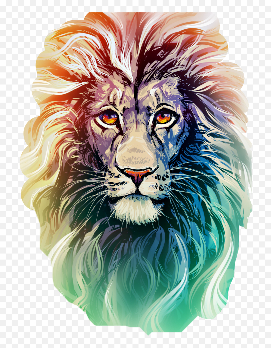 Watercolor Freetoedit - Colored Pencil Lion Drawing Png,Lion Head Transparent