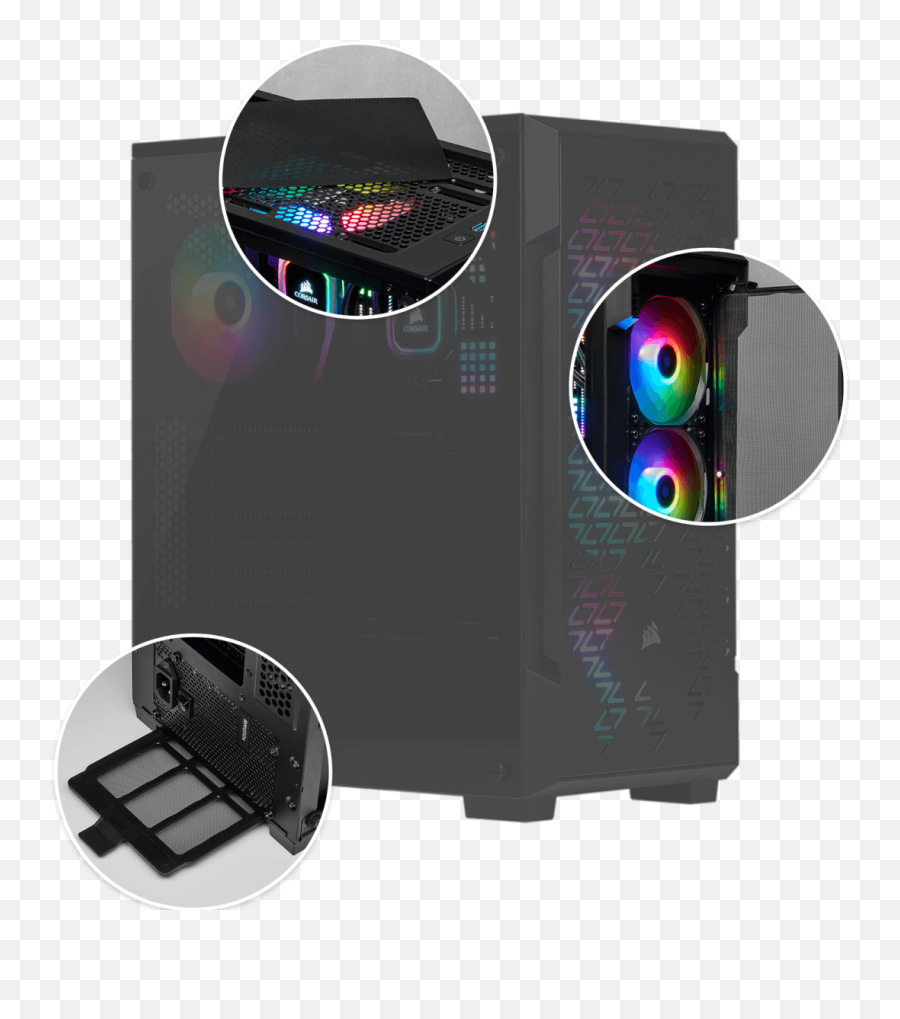 Icue 220t Rgb Airflow Tempered Glass Mid - Tower Smart Case Optical Disc Png,Airflow Icon 30 Review