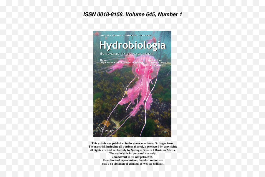 Pdf Identification Key For Young Ephyrae A First Step - Tree Png,Transparent Jellyfish
