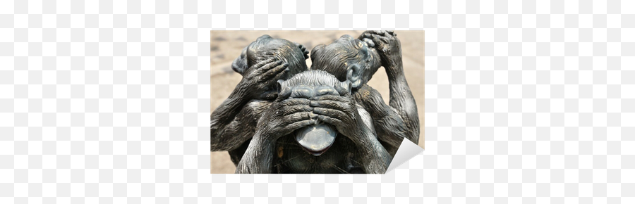 Sticker Three Wise Monkeys Or Mystic Apes Sacred - Ignoring Things Png,Gargoyle Icon