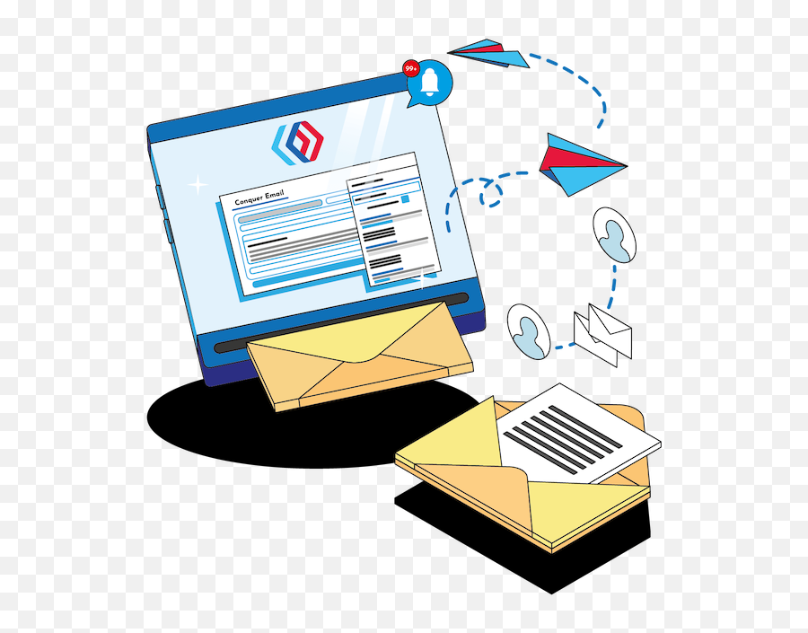 Streamline Email Productivity And Gain Visibility - Conquerio Office Equipment Png,Email Icon In Word