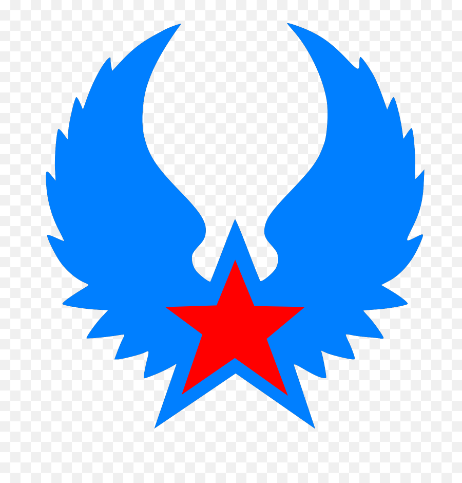 Red Star Blue Wings Clip Art - Vector Clip Art Rockstar Dude Png,Red Star Logo