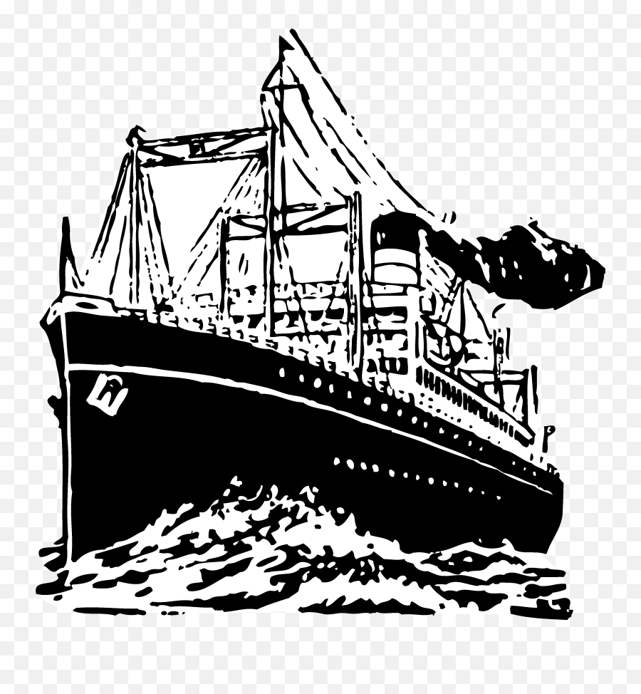 Cruise Ship Black And White Png - Vintage Ship Clip Art Cargo Ship Ship Clipart,Cruise Ship Png