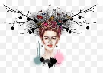 Little Deer Frida Kahlo - Frida Kahlo Flowers Butterflies Png,Frida Kahlo Png