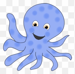 Pink Ringed Octopus Smiling - Clipart No Background Transparent Png