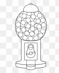 Gumball Machine Coloring Page - Free Cli 1589127 Png Bubble Gum Machine Coloring Page,Gumball Png