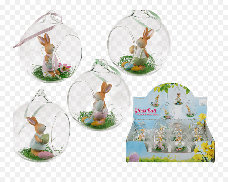 Glass Ball With Easter Rabbit U0026 Grass - Out Of The Blue Kg Png,Easter Grass Png