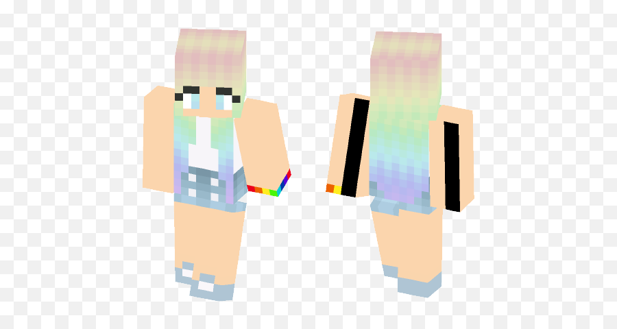Download Pastel Rainbow Minecraft Skin For Free - Illustration Png,Pastel Rainbow Png