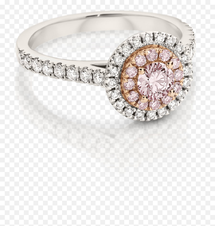 Pink Diamond Double Halo Ring - Engagement Ring Png,Pink Diamond Png