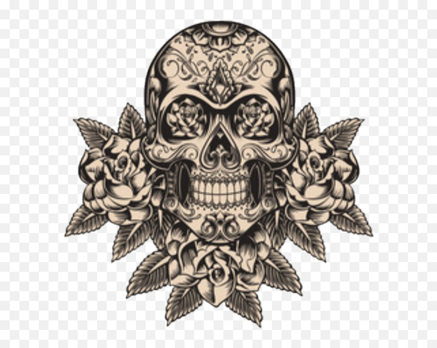 Download Skulls Tattoos Sticker By - Detailed Sugar Skull Png,Skull Tattoo Png