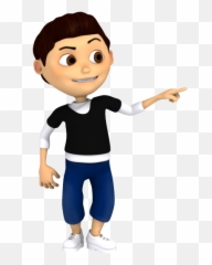 Cartoon Young Boy Pointing Out - Clipart Png
