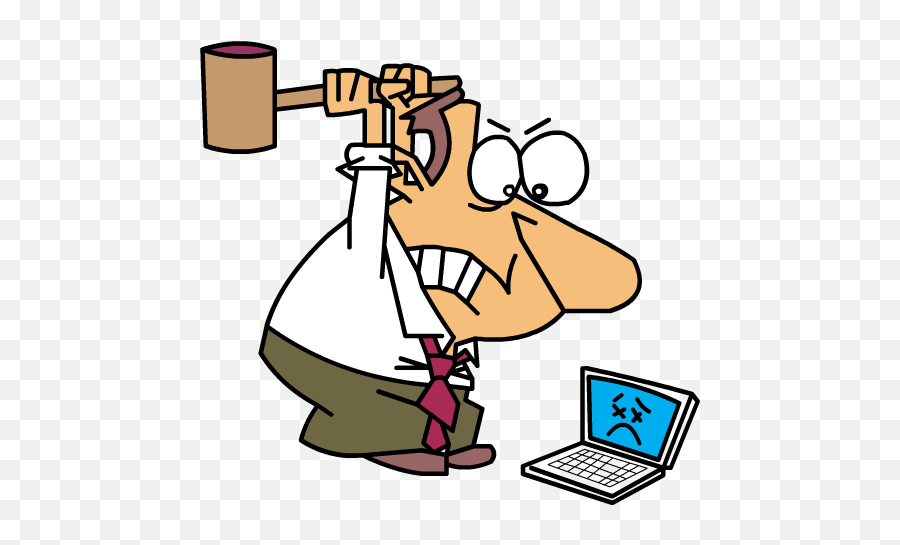 Angry Businessman Cartoon Computer - Angry At Computer Cartoon Png,Cartoon Computer Png