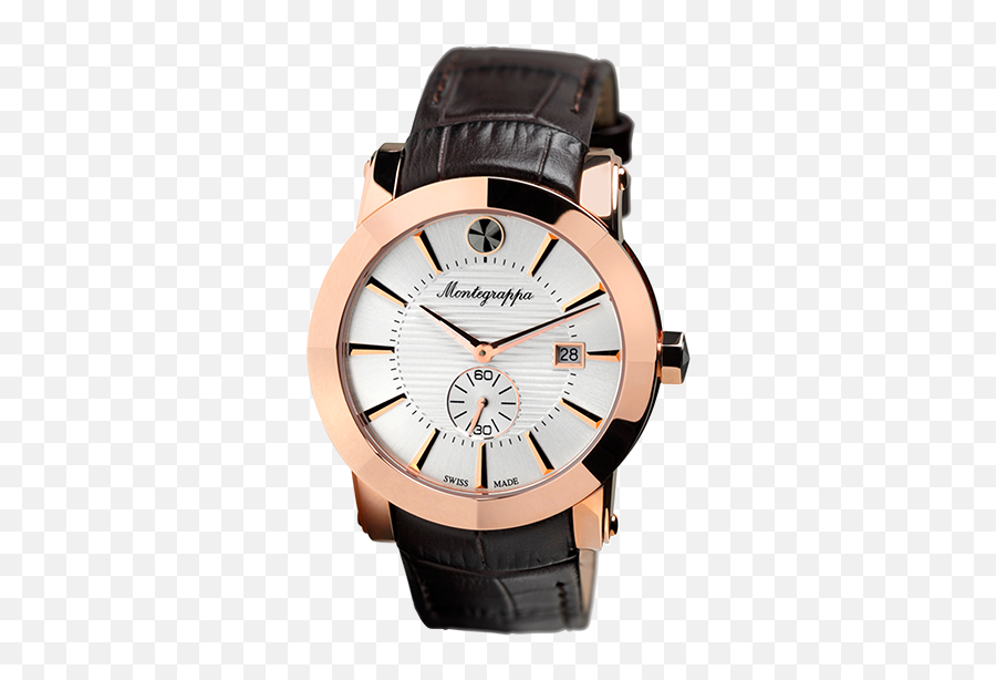 Download Hd Nerouno Three - Hands Watch Rose Gold Pvd Silver Analog Watch Png,Watch Hands Png