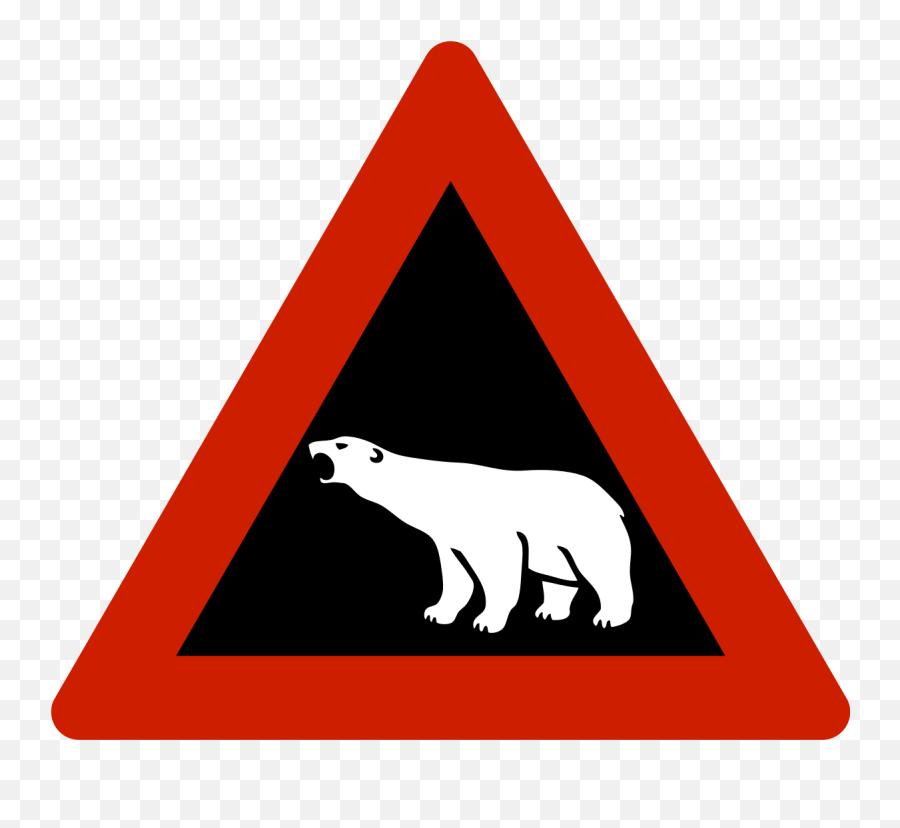 Norwegian - Polar Bear Traffic Sign Png,Ice Bear Png