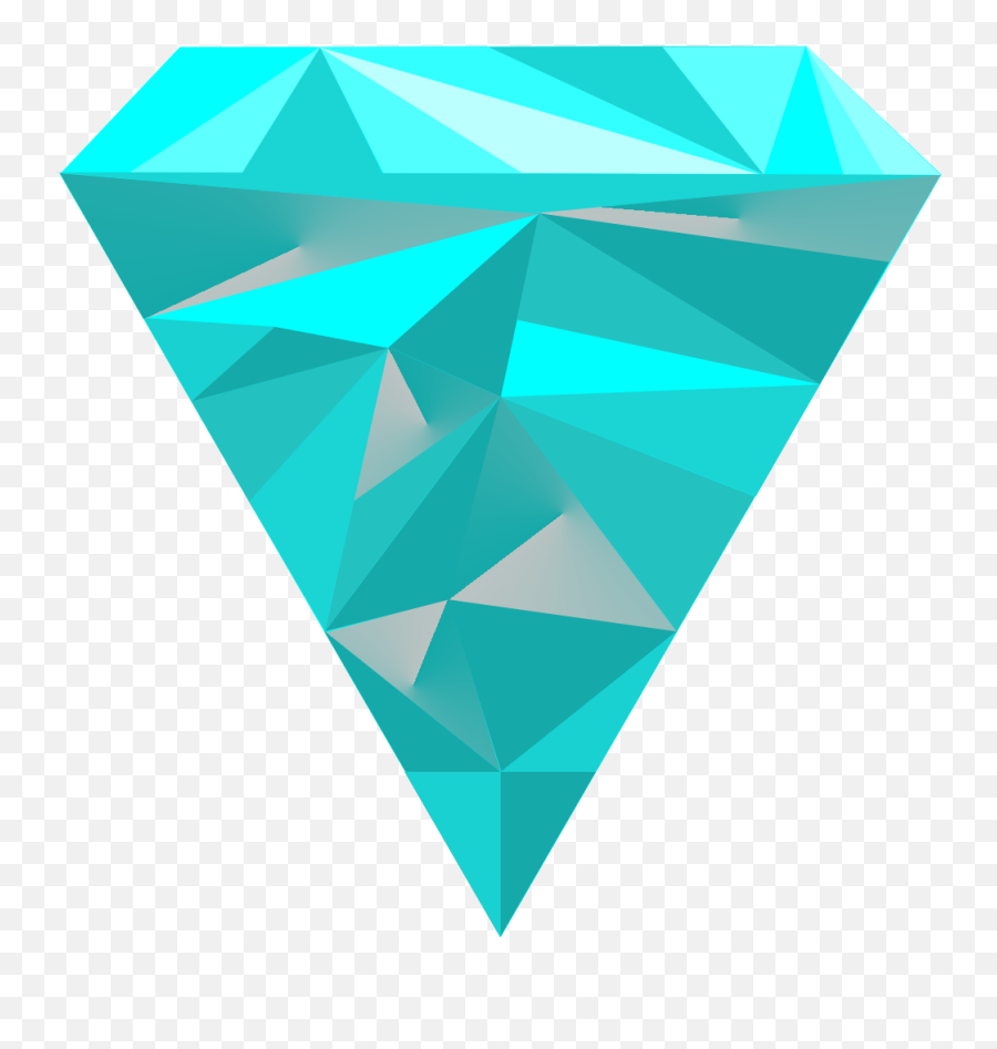 Cyan Polygon Diamond - Low Poly Diamond Png,Low Poly Logo