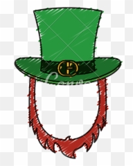 Irish Elf Hat With Beard Icon - Emblem png