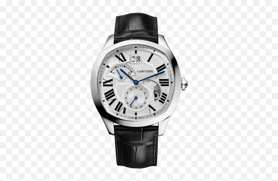 Crwsnm0005 - Drive De Cartier Watch Large Date Retrograde Drive De Cartier Second Time Zone Png,Steel Png