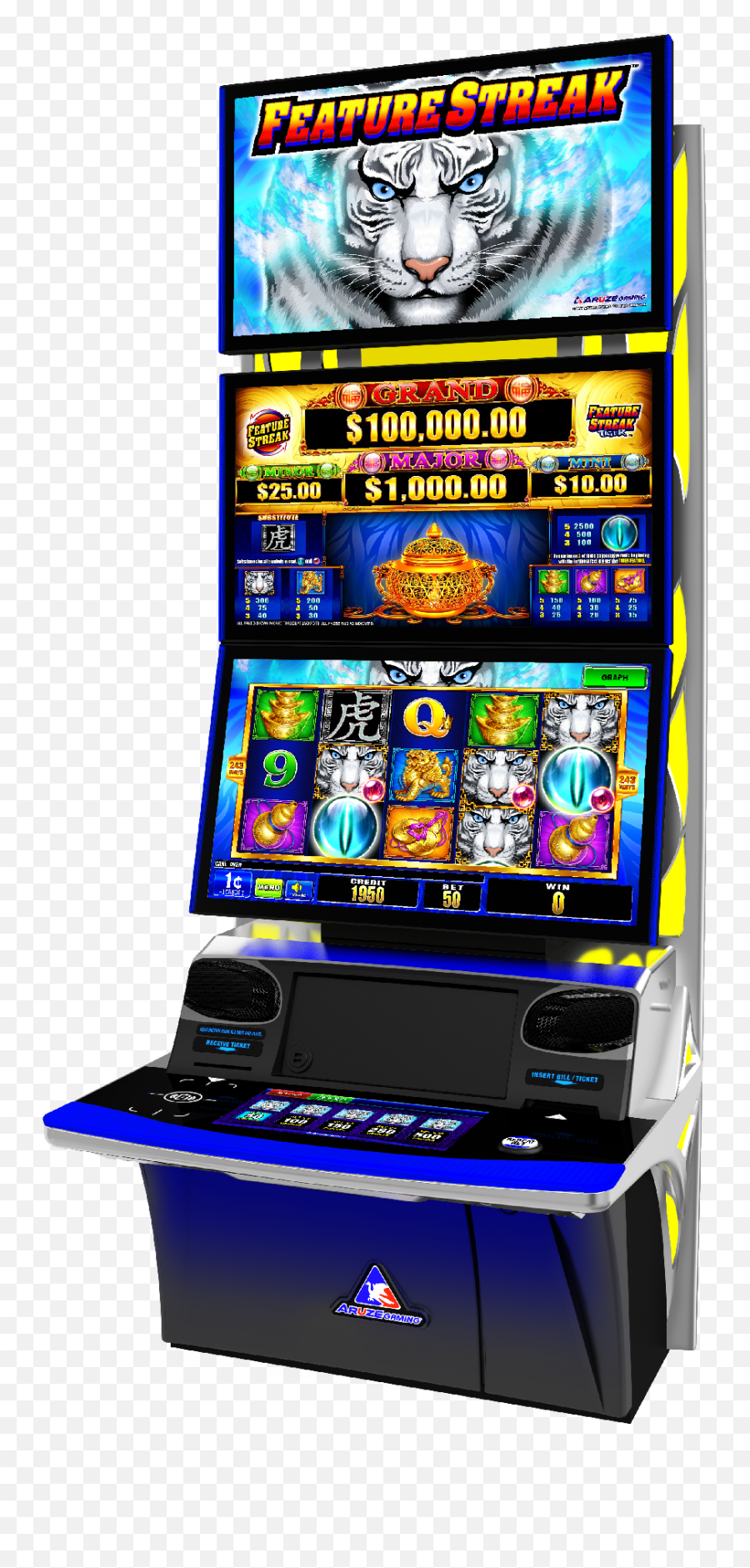 Feature Streak Tiger - Aruze Gaming Dragon Along Slot Machine Png,Tiger Claw Icon