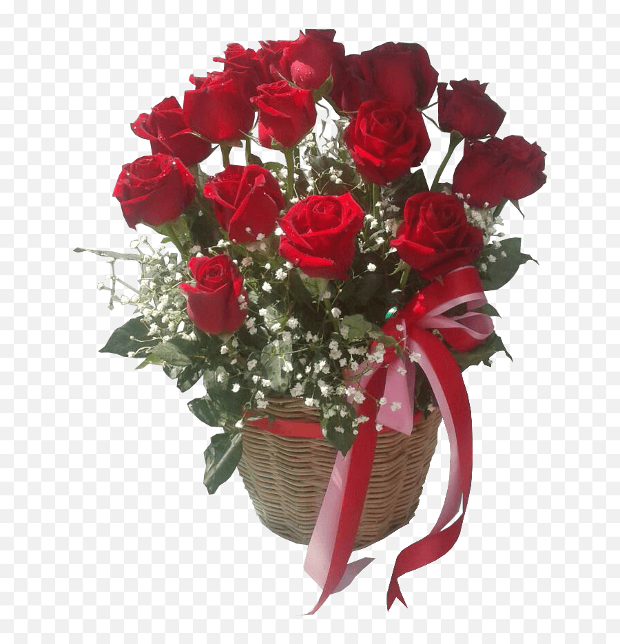 Red Rose Basket Png Transparent