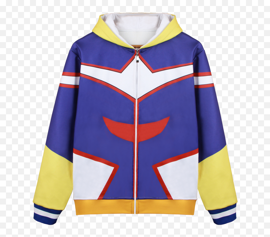 My Hero Academia Zipper Coat All Might Izuku Midoriya Anime - Hoodie Png,All Might Png