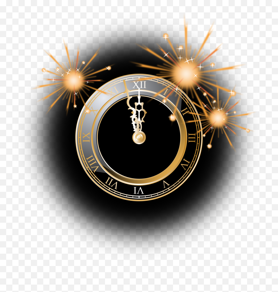 Clock Firework Silvester Twelve - Free Vector Graphic On Pixabay Celebration New Year 2020 Png,Gold Fireworks Png