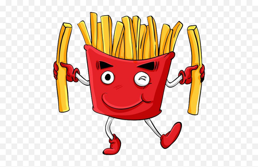 Illustration Cartoon French Fries Cup Character Citypng - French Fries Cartoon Png,Cartoon Icon