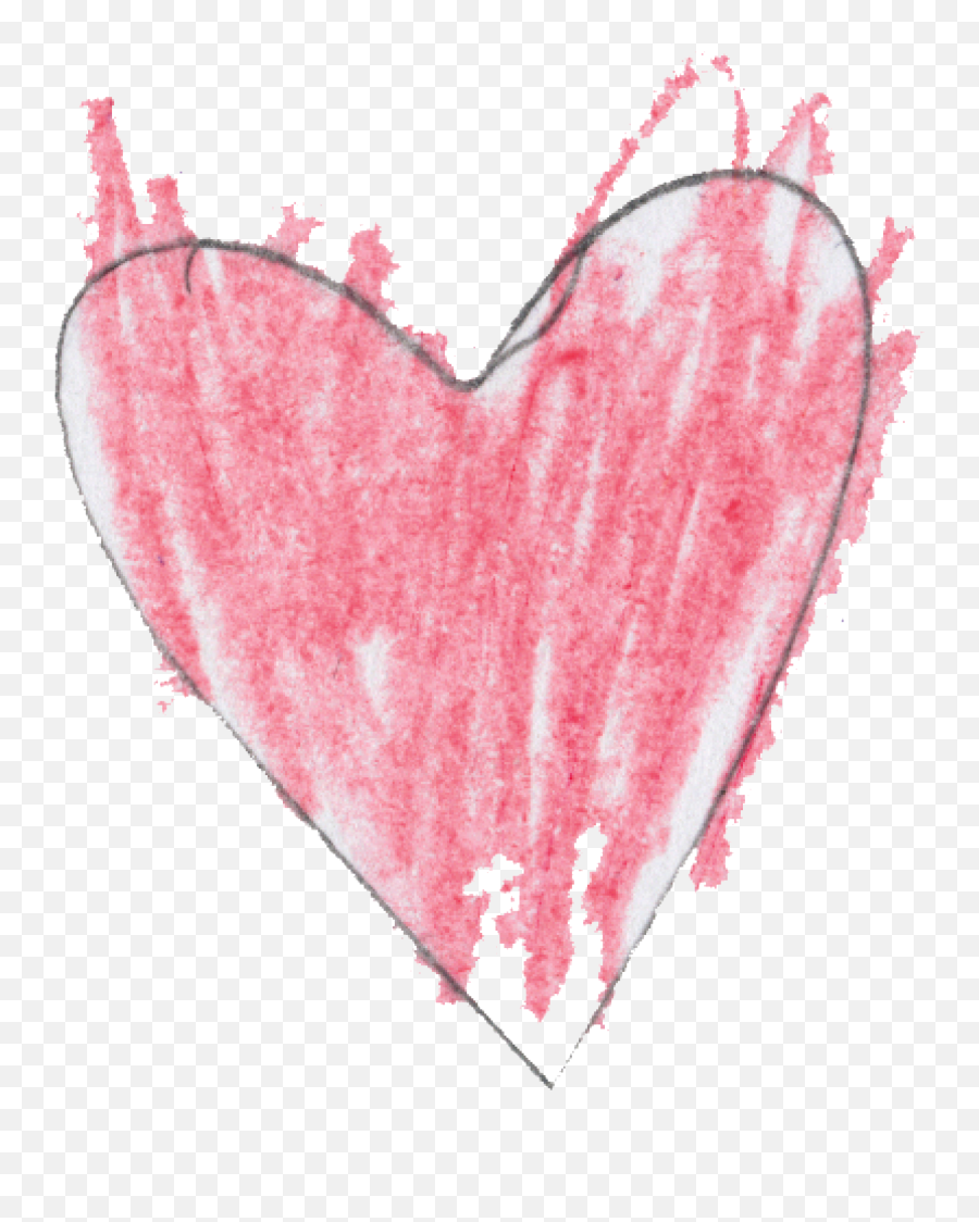 Crayon - Pink Drawn Heart Png,Drawn Heart Png