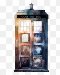 Doctor Who Tardis Dr Transparent - Watercolour png