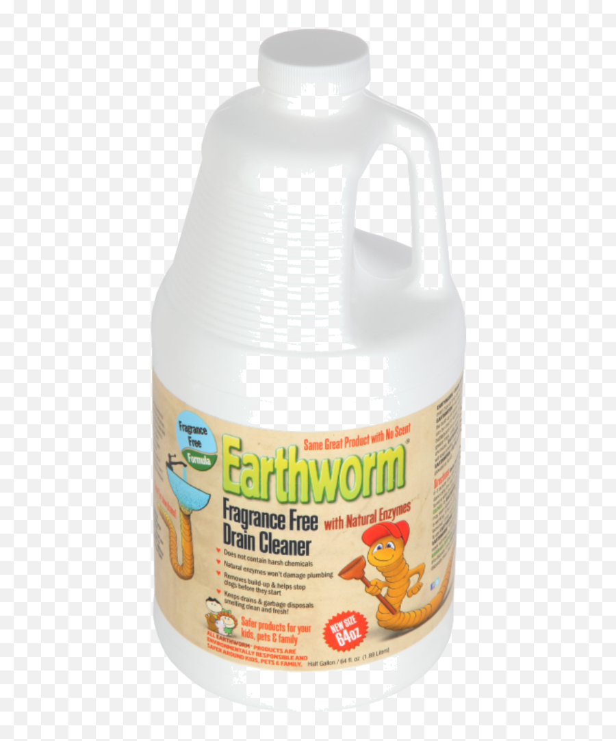 Earthworm Fragrance Free Drain Cleaner - Plastic Bottle Png,Earthworm Png