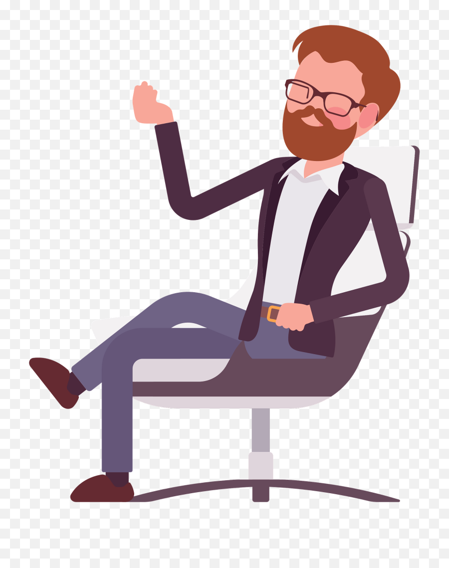 Style Sitting Office Chair Png Clipart - Clipart Man Sitting In Chair,Office Chair Png