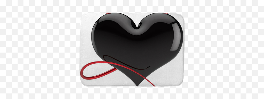 Devil Heart Love Colored Black With Red Horns And A Tail Bath Mat U2022 Pixers - We Live To Change Black Heart Drawings Png,Devil Tail Png