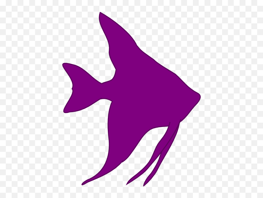 Angelfish Silhouette Clip Art - Vector Clip Art Purple Fish Silhouette Png,Fish Silhouette Png