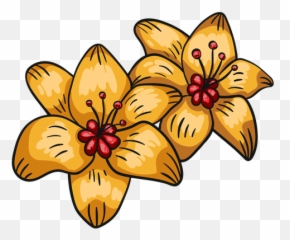 Tropical Flower Yellow Lily - Transparent Png U0026 Svg Lirio De Arreglo De Hojas De Flores Tropicales Png,Lily Transparent Background