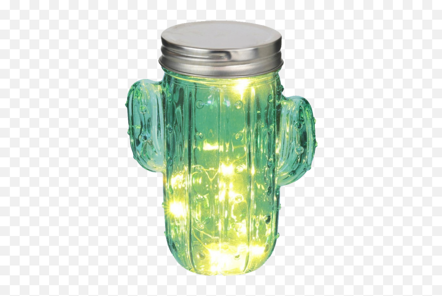 Cactus Firefly Led Jar Light - Glass Bottle Png,Fireflies Png