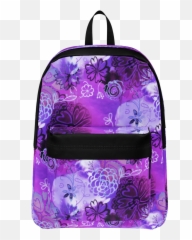 Grunge Urban Purple Flowers Backpack - Transparent Background png