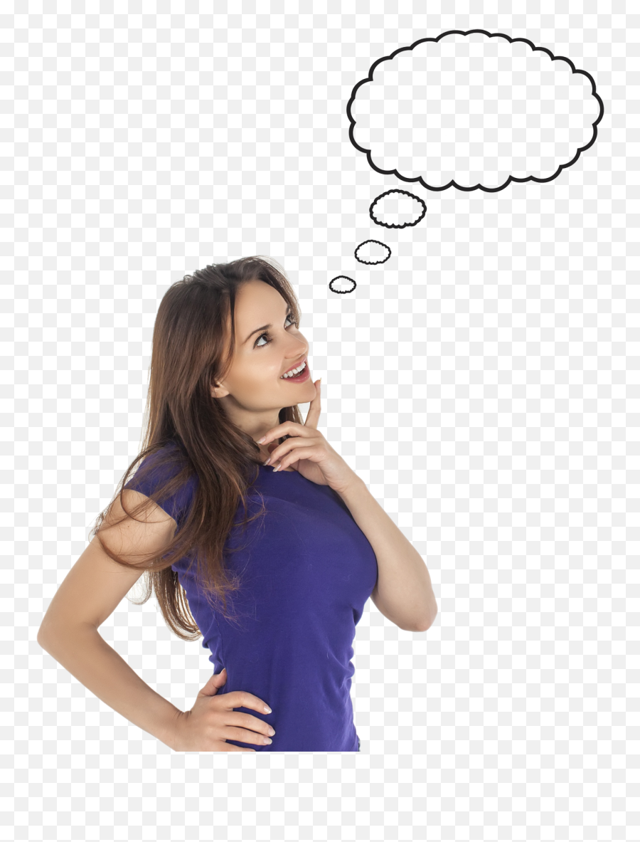 Thinking Png Person Emoji Boy Cartoon - Girl Thinking Transparent Background,Girl Transparent