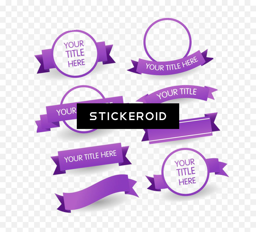 Download Purple Banner Art - Ribbon Title Png Free,Banner Transparent Background