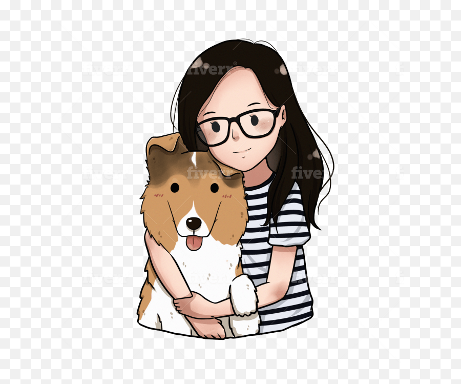 Draw Cute Dog Cartoon Illustration Pet Stickers Emojis By - Fiverr Png,Cute Cartoon Png