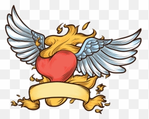 Flaming Heart Vector Illustration - Download Free Vectors Graphics png