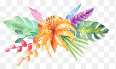 Download Tropical Watercolor Png - Flower