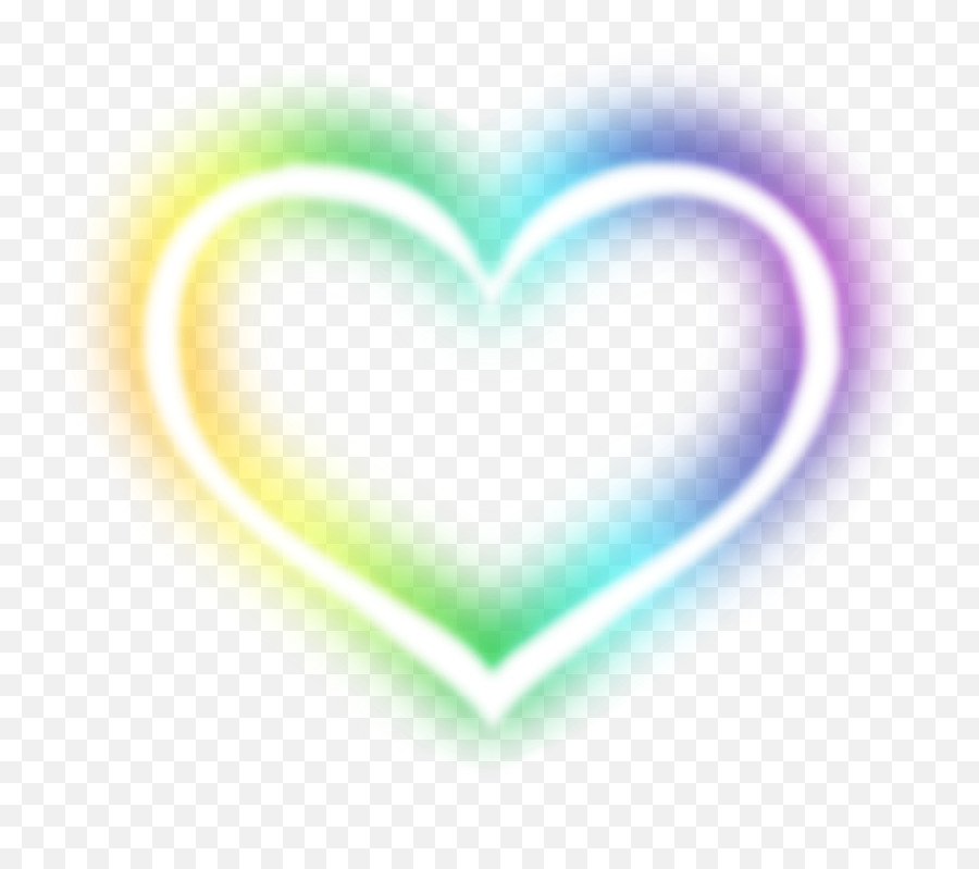 Glow Heart Neon Rainbow Sticker By Mindymae - Girly Png,Rainbow Heart Png