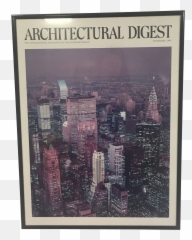 1987 Architectural Digest Magazine Cover Nyc Skyline - png