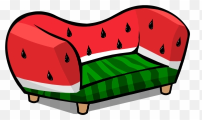 Cartoon Couch Png - Sofa Clipart Pixel Art Cartoon Club Penguin Watermelon