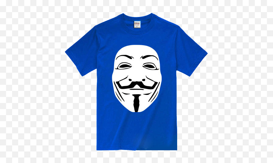 Download Anonymous Mask Blue T - Shirt Larger Image Guy Guy Fawkes Mask Png,Guy Fawkes Mask Transparent