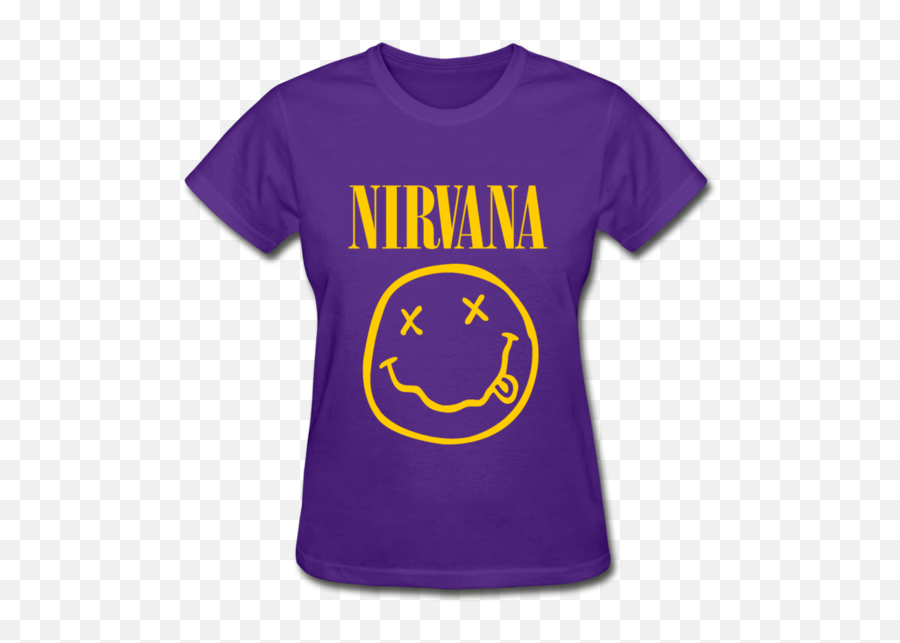 Nirvana Smiley Face Womenu0027s Graphic T - Shirt Nirvana Shirt Black And White Png,Nirvana Logo Transparent