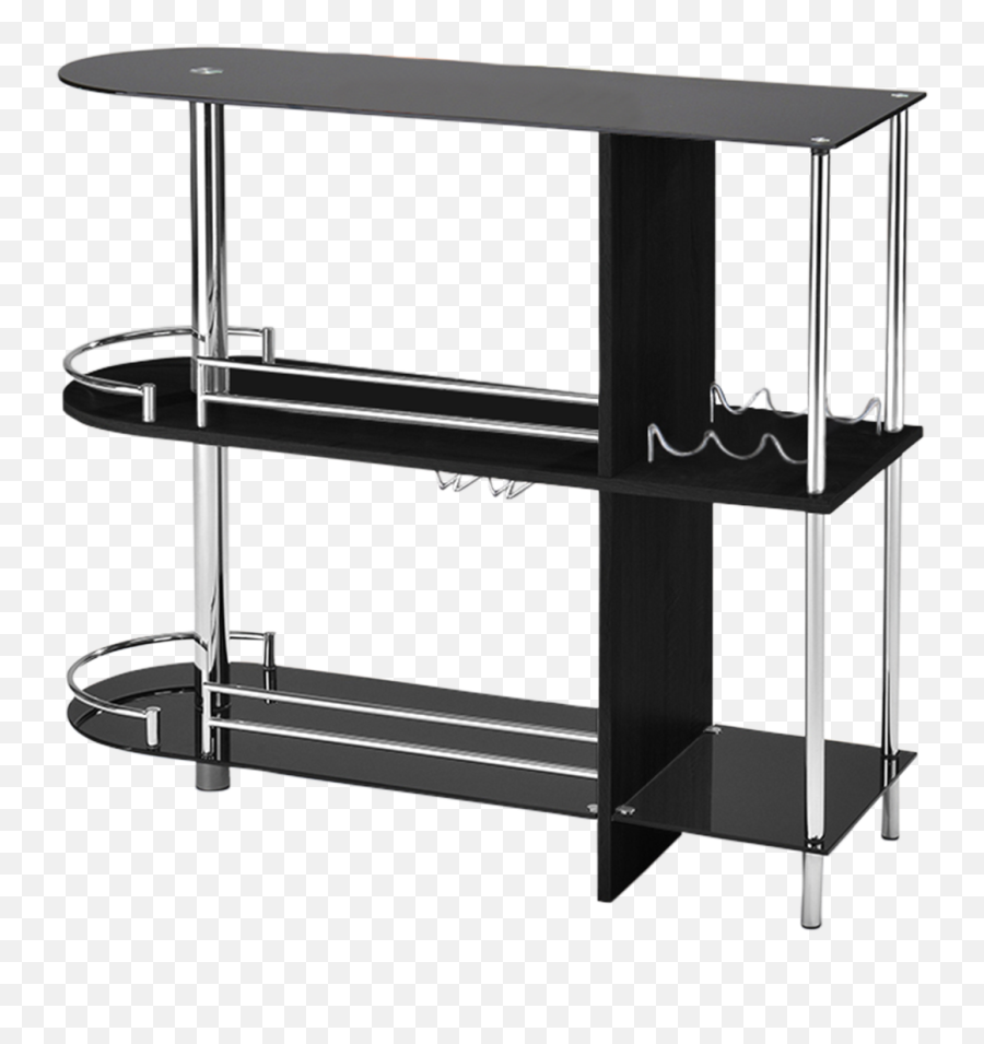 Download Axel Black Metal Modern Bar Table With Glass - Shelf Png,Metal Bar Png