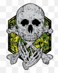 Skull And Flower Background Tshirt Design Skeleton - Creepy Png,Png Skull