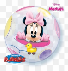 Disney Baby Minnie Bubble Balloon - Baby Minnie Mouse Png,Disney Characters Transparent Background