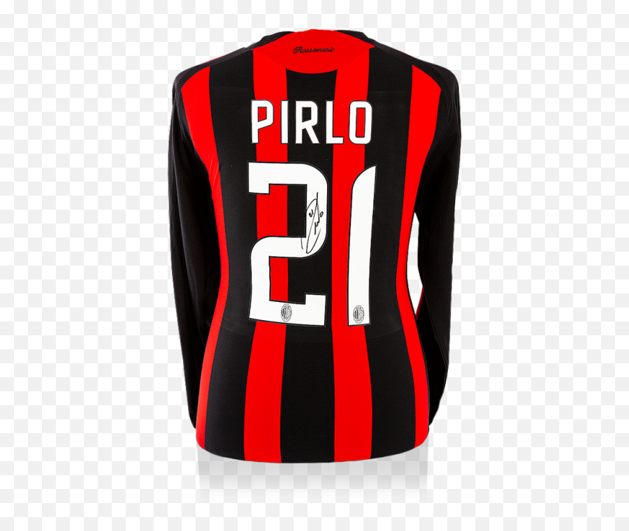 Andrea Pirlo Back Signed Ac Milan 2008 - 09 Home Shirt Sleeve Style Png,Tbc Icon
